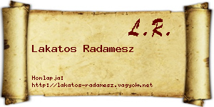 Lakatos Radamesz névjegykártya